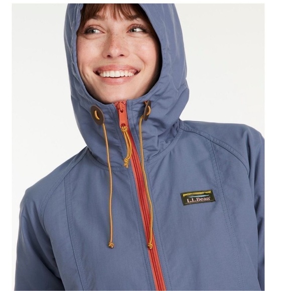 L.L.Bean Mountain Classic Insulated Anorak Windbreaker Rain Blue Size Small - Picture 12 of 14